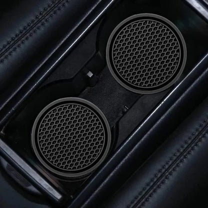 Universal Black Anti-Slip Car Cup Holder Coaster Pads – Interior Accessories for Most Vehicles