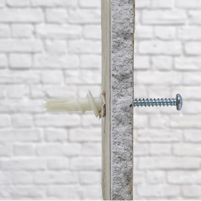100Pcs Nylon Drywall Ribbed Anchors with Self-Tapping Screws — Plastic Plasterboard Wall Bolts