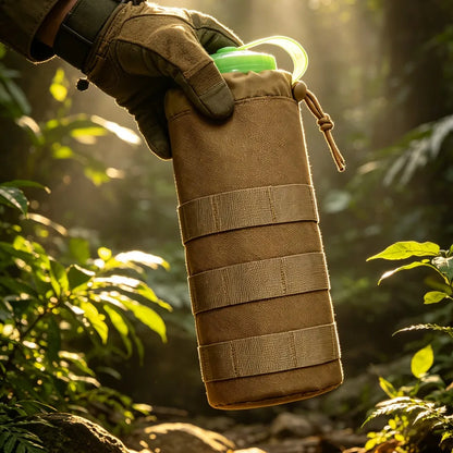 MOLLE Tactical Water Bottle Holder 600D Nylon Pouch for Hiking, Camping, Hunting & Outdoor Use