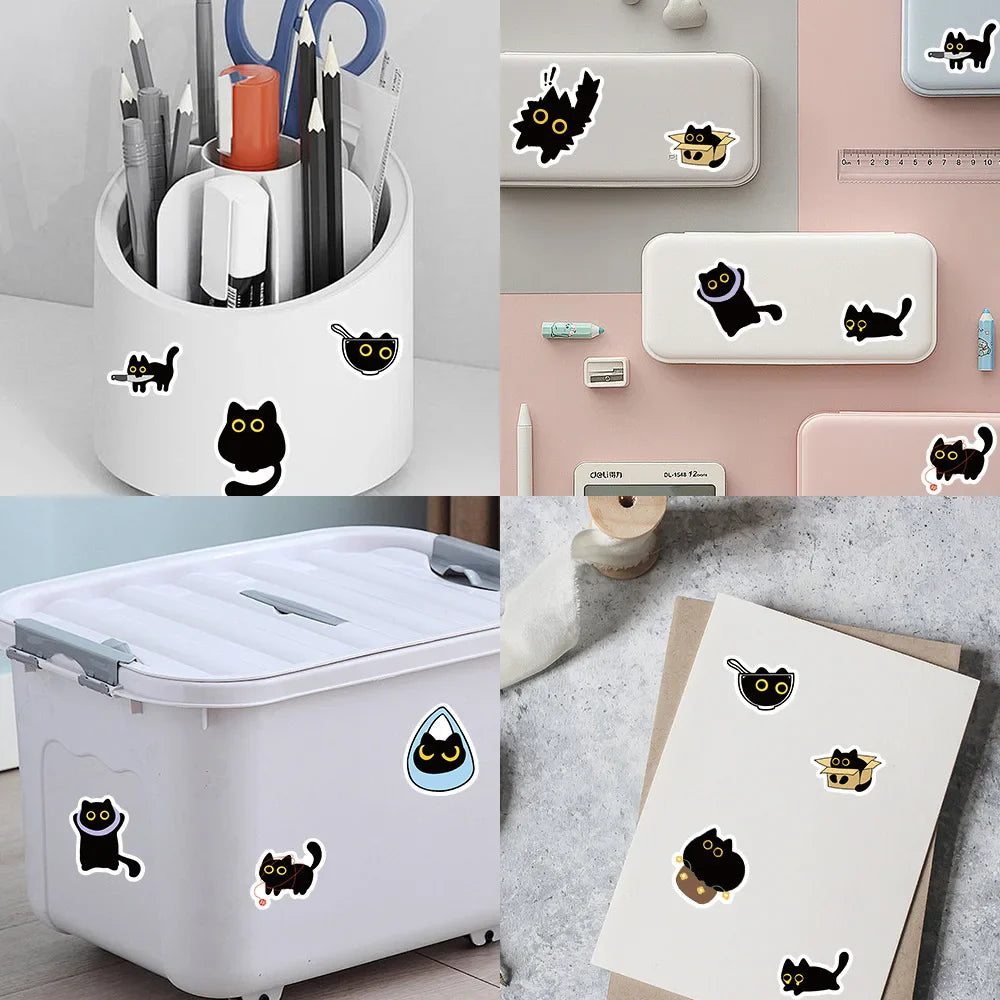 500pcs Cute Cat Stickers – DIY Graffiti, Envelope Seals, Stationery, Children’s Reward & Decorative Stickers