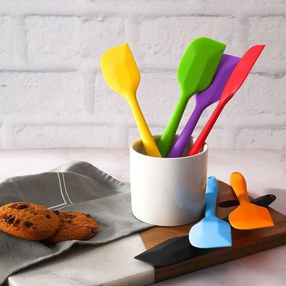 Leeseph 8-Inch Silicone Spatula — Heat-Resistant Non-Stick Cooking Utensil, Small Multicolor Kitchen Tool
