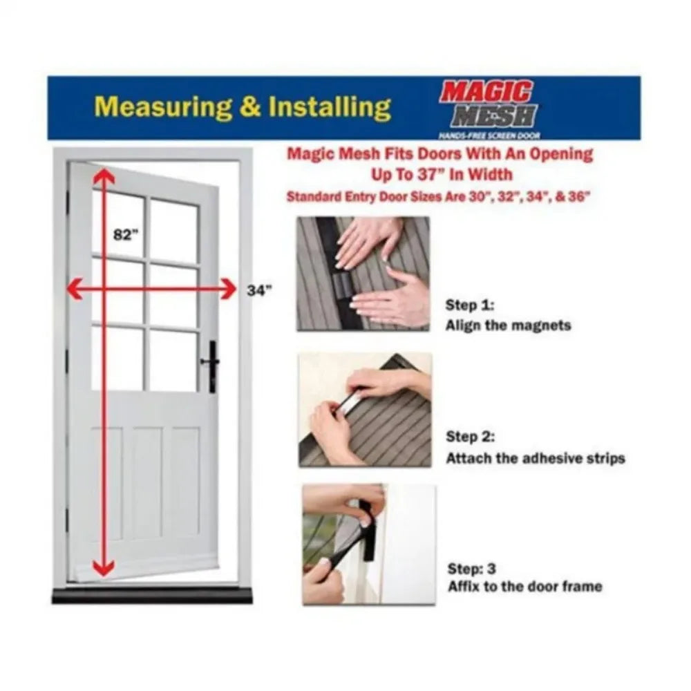 Magnetic Door Curtain Mosquito Net — Anti-Insect Fly Screen for Windows, Punch-Free Invisible Mesh