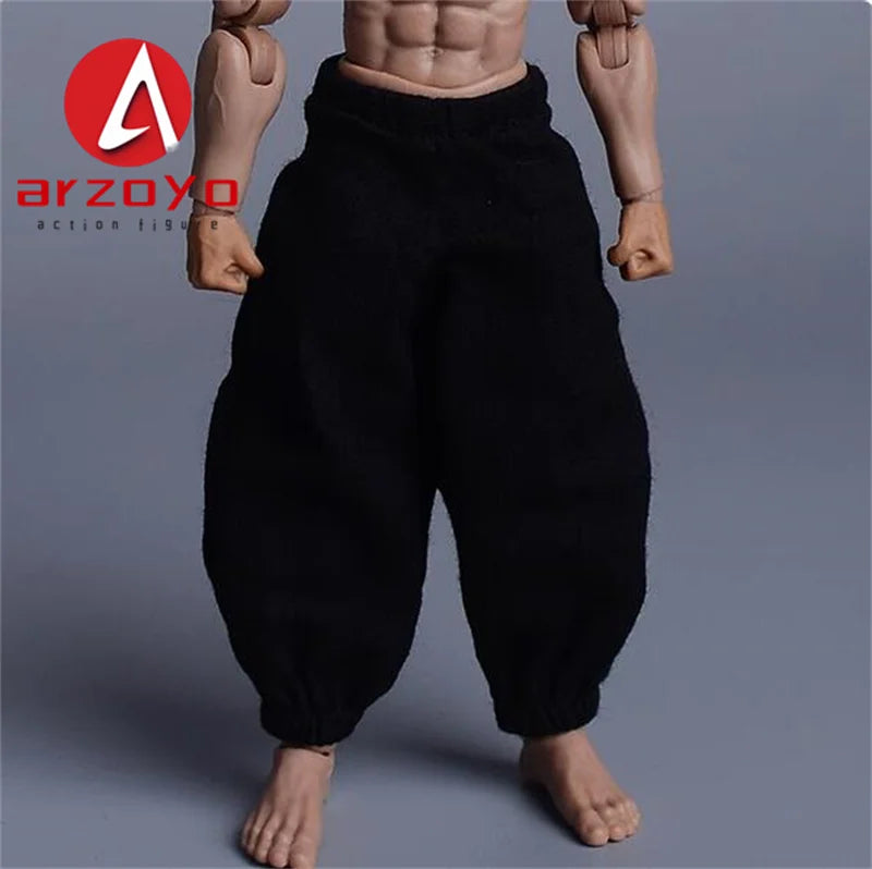 1/12 Scale Vintage Kung Fu Outfit – T-Shirt, Lantern Pants & Suit Clothes for 6" Romankey Male Action Figures