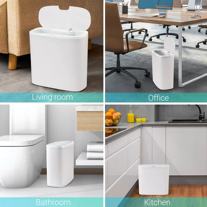 Automatic Touchless Bathroom Trash Can – Motion Sensor Waterproof Slim Garbage Bin for Kitchen & Bedroom