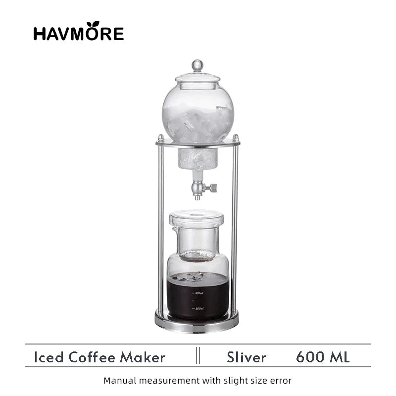 600ml Cold Brew Coffee Maker - Iced Coffee Drip Pot for Home Baristas and Espresso Accessories