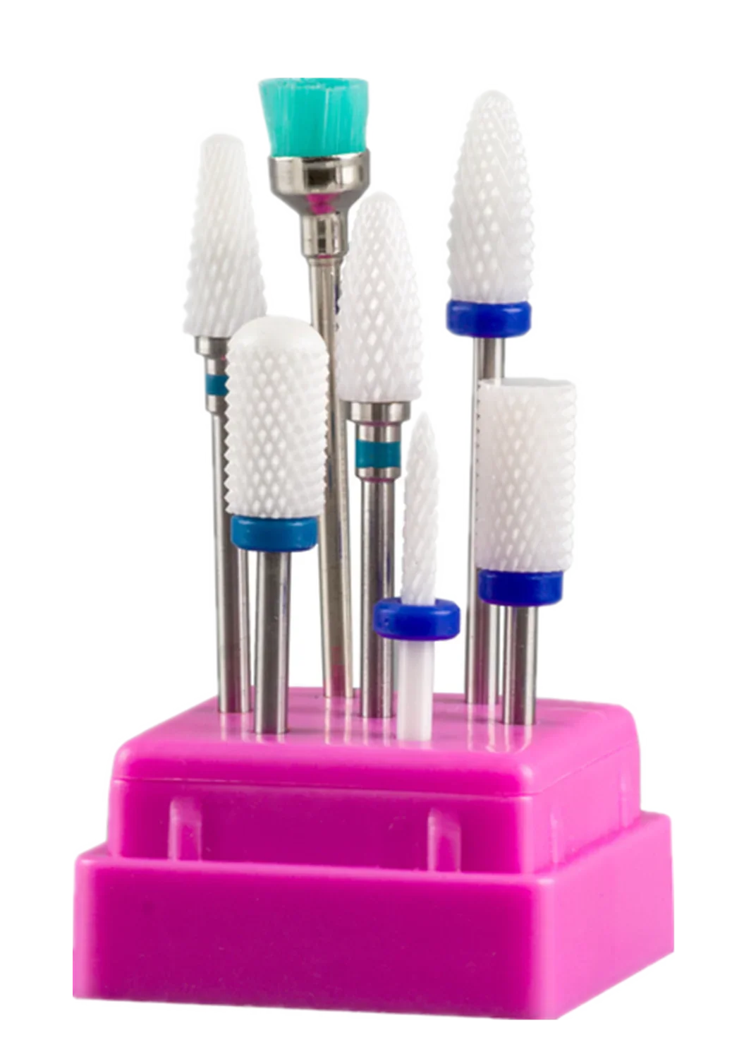 7pcs Nail Art Tungsten Steel Milling Cutter Set - Ceramic Nail Drill Bits for Electric Nail Machine & Pedicure Tool Accessories