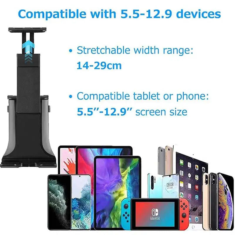 Windshield Car Tablet Stand — Suction Cup Long Arm Holder for iPad 11/12.9 Pro, Air & Mini