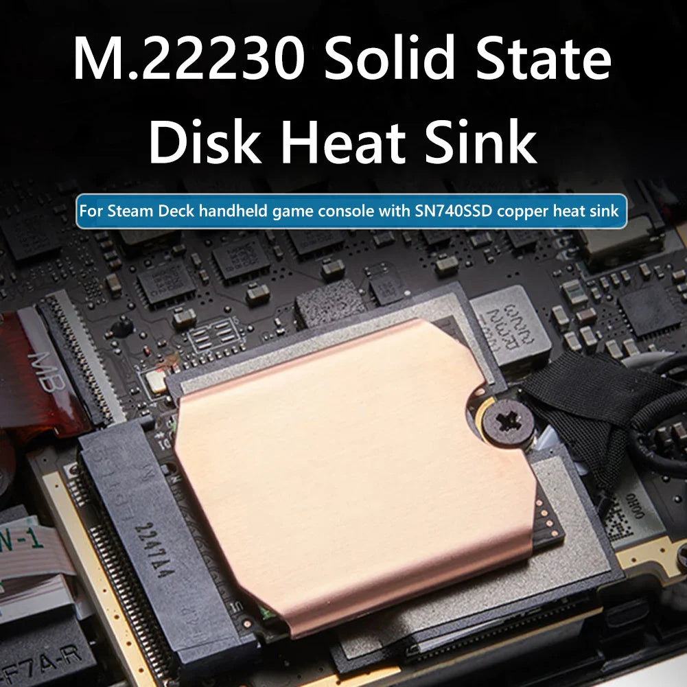 FinalCool TN30 Copper Heat Sink & Thermal Pad — Cooling Accessory for Steam Deck Console & M.2 2230 SSD