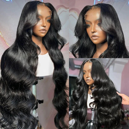 250% Density Body Wave Lace Front Wig – 13x6 Transparent Brazilian Remy Human Hair, 30-32 Inch for Black Women