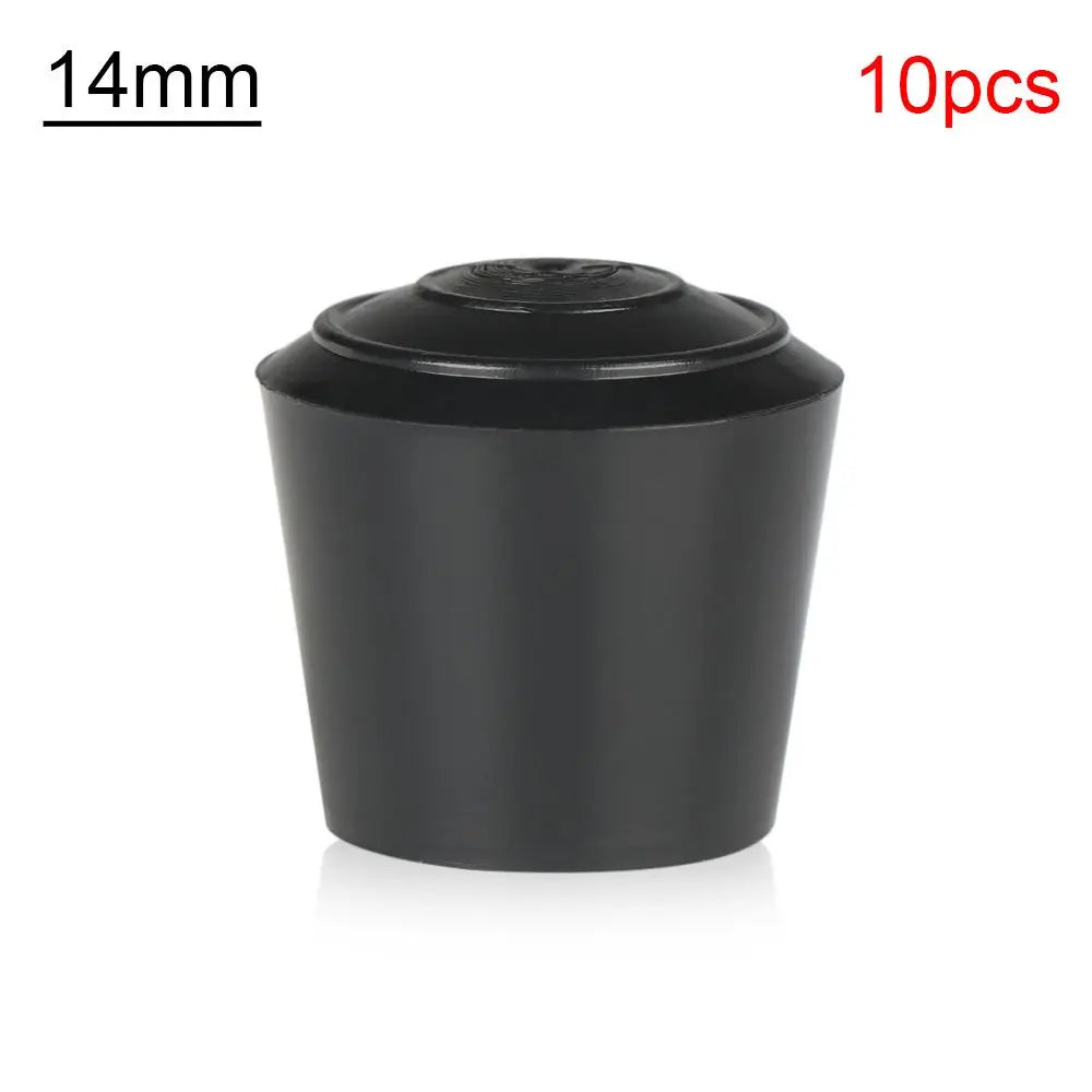 10pcs Black Round Chair Leg Caps - Non-Slip Rubber Furniture Foot Covers & Floor Protector Pads