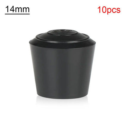 10pcs Black Round Chair Leg Caps - Non-Slip Rubber Furniture Foot Covers & Floor Protector Pads