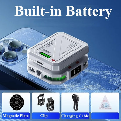 TH10 Semiconductor Phone Cooler – 4800mAh Ice Cooling Radiator with Magnetic & Clip-On Design, Adjustable Gaming Phone Heat Dissipation Fan