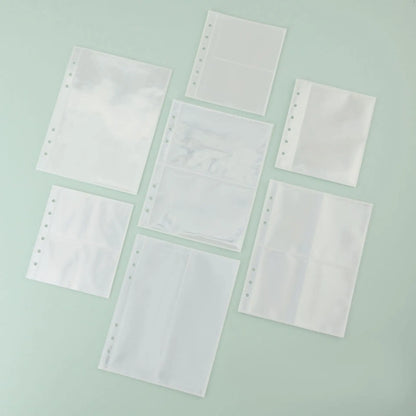 A5/A6/A7 Transparent File Holder Set – 10pcs 6-Hole Loose Leaf PVC Binder for DIY Document Storage