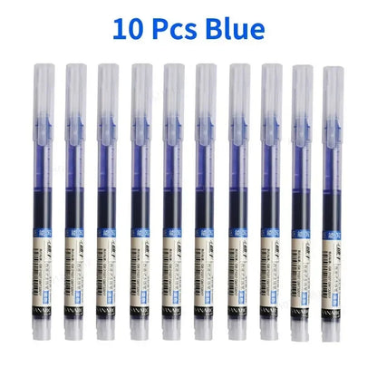 10pcs Needle Tip Gel Pens - High Quality Liquid Ink Ballpoint Pens for School Office Writing & Kawaii Stationery