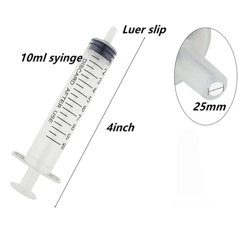 2-20pcs Plastic Reusable Syringes 1ml-10ml – Measuring Tool for Hydroponics & Kitchen Use