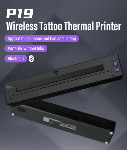 P19 Tattoo Transfer Wireless Stencil Printer – Automatic Fast Printing Portable Device for Small Businesses