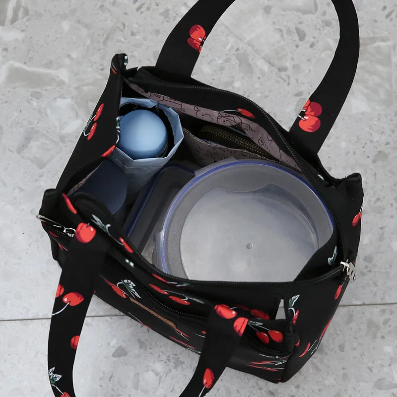Fashionable Thickened Cotton Handbag — Large Capacity Tote, Mommy Bag, Lunch Box Storage Pouch, Commuter Handheld Bag