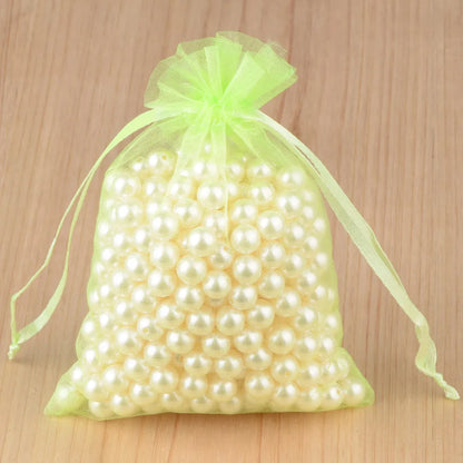 100pcs Organza Gift Bags – 7×9, 9×12, 10×15, 13×18cm Wedding & Jewelry Pouches