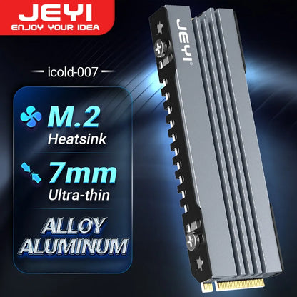 JEYI M.2 SSD Heatsink – 2280 NVMe NGFF Aluminum Cooler with Thermal Silicone Pad for Motherboard & PS5
