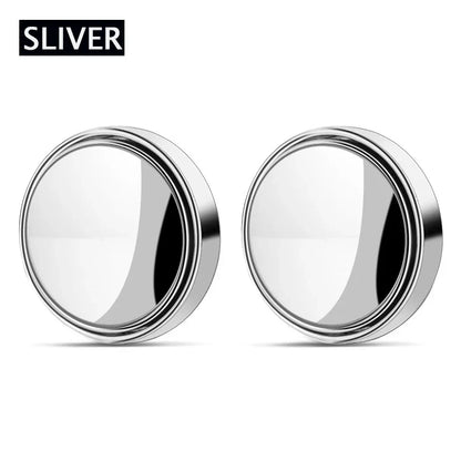 2PCS 360° Adjustable Blind Spot Mirrors — Round Convex Auxiliary Rearview Mirrors, Wide-Angle Car Reverse Safety Mirrors