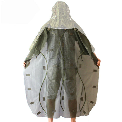 Ghillie Suit Set | Camouflage Hunting Poncho, Base, Cape & Sniper Viper Hood for Airsoft & Paintball