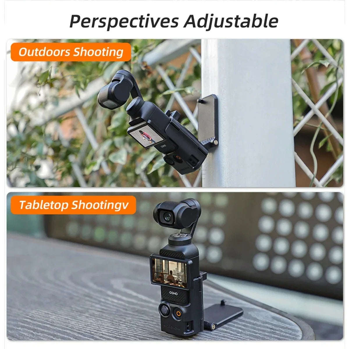 Magnetic Clip Mount for DJI Osmo Pocket 3 – Vlog, Cycling & Tabletop Camera Holder Accessory
