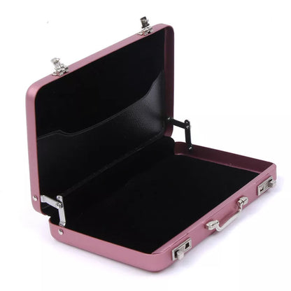Aluminum Mini Suitcase - Compact Business ID and Credit Card Holder, Bank Card Box, Jewelry Case Organizer - Rectangle Storage Solution