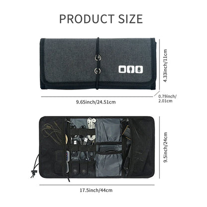 Electronic Organizer Cord Pouch - Travel Cable Charger Bag for USB Cables, Phone Accessories, and Tech Storage