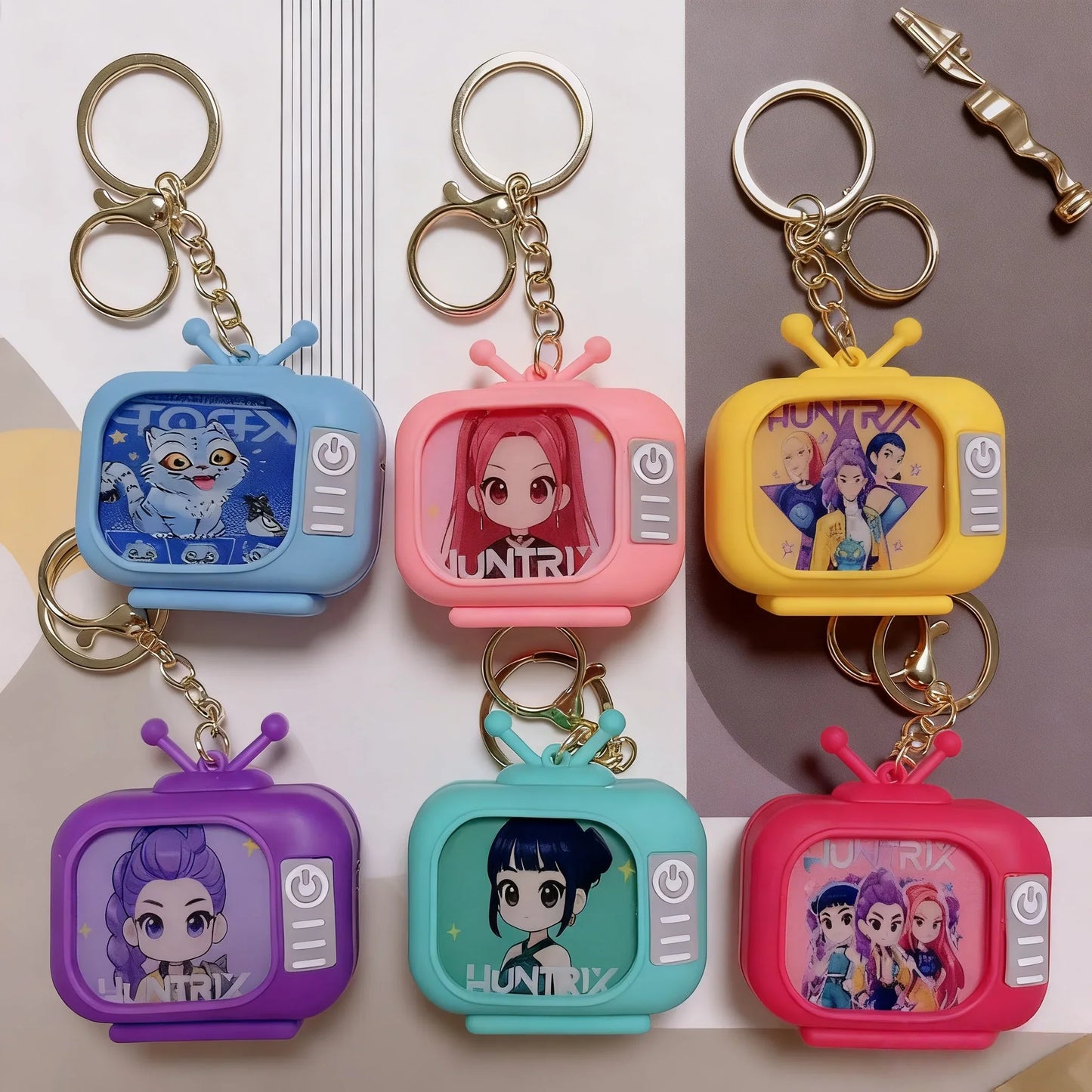 Demon Hunter Girl Group Anime Keychain — KPOP Light-Up Night Light, Doll & Bag Decoration Gift