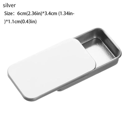 Metal Rectangular Mini Tin Box – Hinged Push-Top Candy, Pill & Small Storage Container