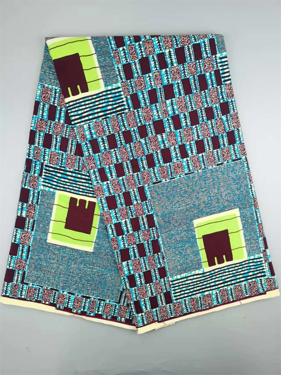 Guaranteed Original African Wax Fabric - 100% Cotton Real Ankara Print 6 Yards for Wedding Dresses & Sewing