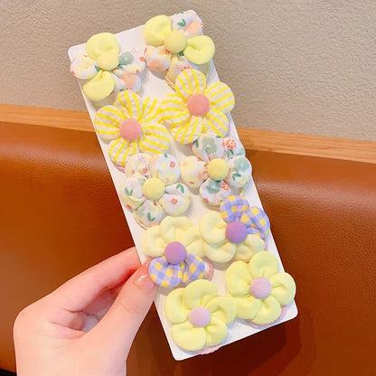 10 Pcs Baby Girl Flower Hair Bands Set – Cute Colorful Soft Scrunchies Ponytail Holders for Kids