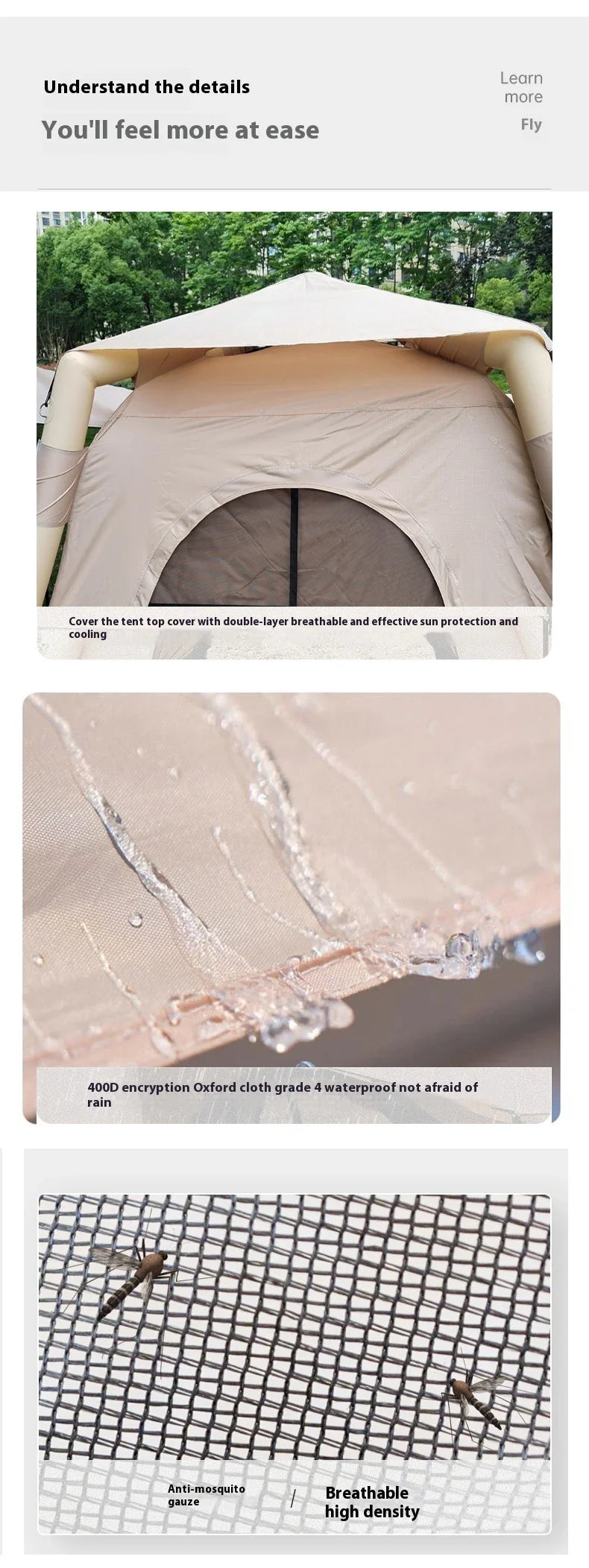 Lohascamping Large Camping Air Tent – Inflatable One-Touch Dome Shelter for 4-5 People, Family Hiking & Outdoor Use