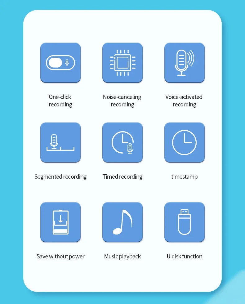 Digital Voice Recorder 64GB – Activated USB Flash Magnet Dictaphone with HD Noise Reduction, 100-Hour Audio & MP3 Player