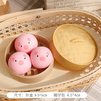 Cartoon Animal Dumpling Squishy Toy – Anti-Stress Fidget Sensory Squeeze Toy for Kids