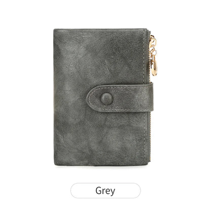 Minimalist Women’s Short Wallet – Large Capacity Triple-Layer Double Zipper Card Holder & Money Bag