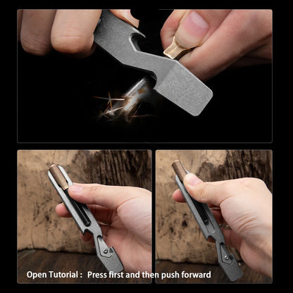 Titanium Alloy Multifunction EDC Tool – Wrench, Pry Bar, Bottle Opener & Screwdriver for Outdoor Use