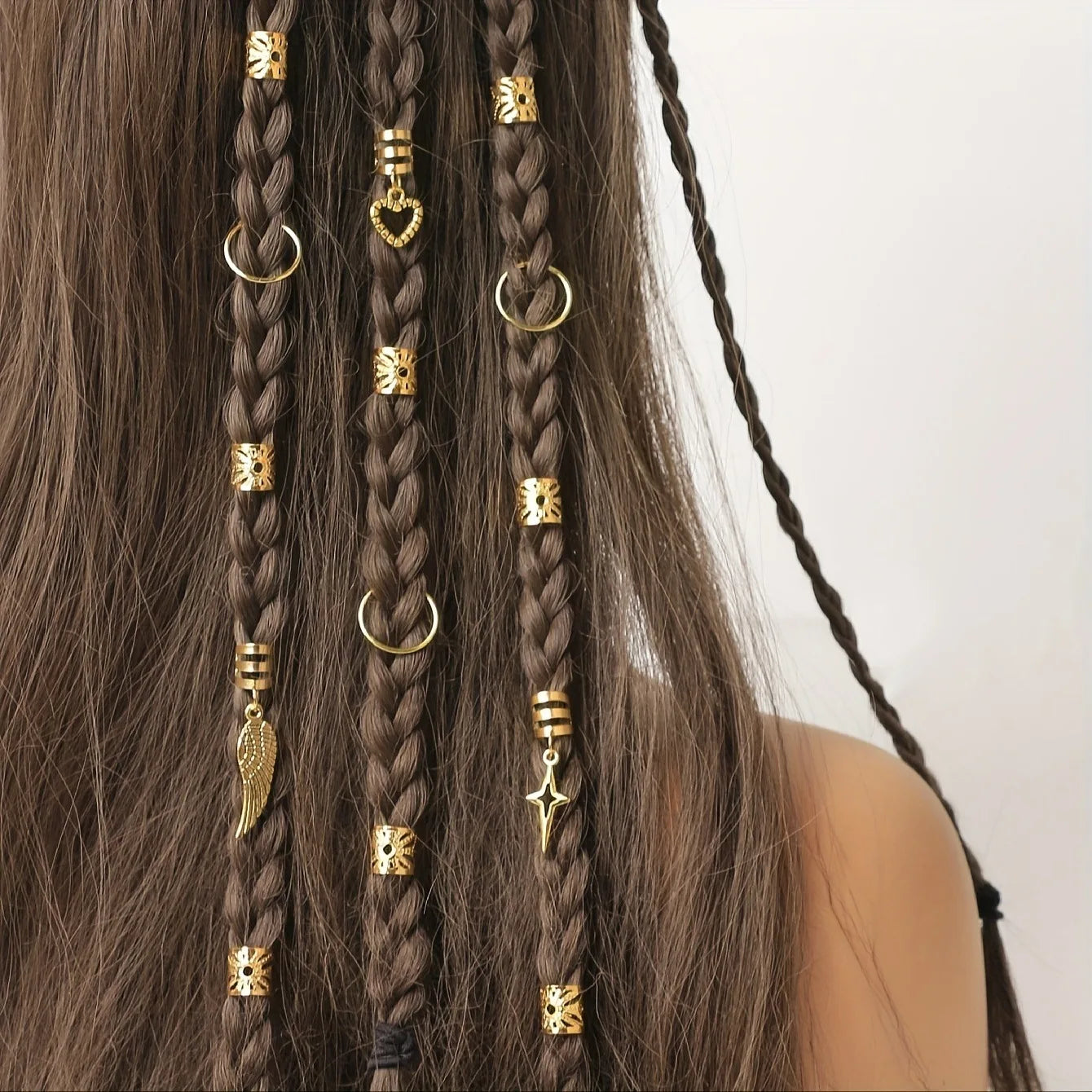45pcs Alloy Braid Hair Rings – Hippie Style Dreadlock Hair Accessories, Loc Hair Jewelry for Braids, Ideal for Girls and Women
