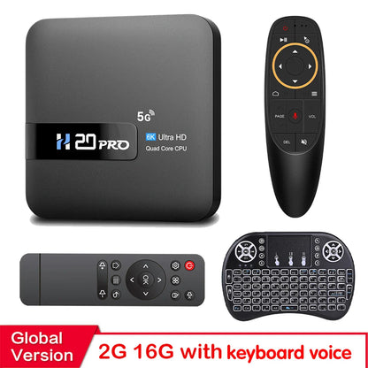 H20PRO Smart Android TV Box – Android 10.0, 16GB, Dual WiFi 2.4&5G, 4K/1080P Media Player with Play Store