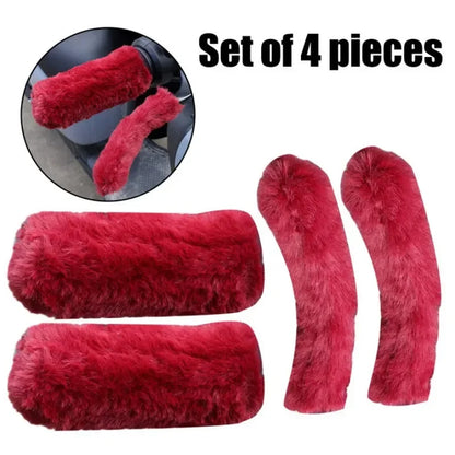 Winter Motorcycle Handlebar Warm Grip Covers – Simulated Plush Thick Gloves for Scooters & Universal Hand Warmer Protection