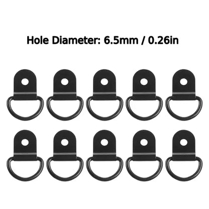 10Pcs D-Rings Tie Down Anchors - Stainless Steel Lashing Rings for Car, Boat, Cargo Trailer, RV & Van Load Securing