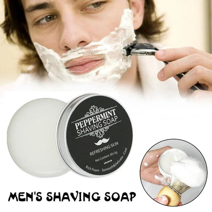 Handmade Smooth Texture Men’s Beard Shaving Soap – Dense Organic Foam Bar for Fresh, Clean Shave