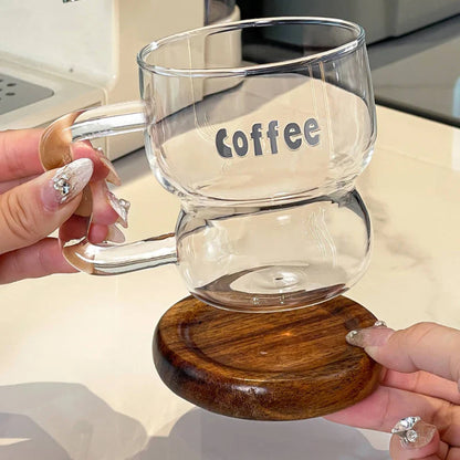American-Style Transparent Glass Cup – Coffee, Juice & Cold Drink Mug for Home & Office