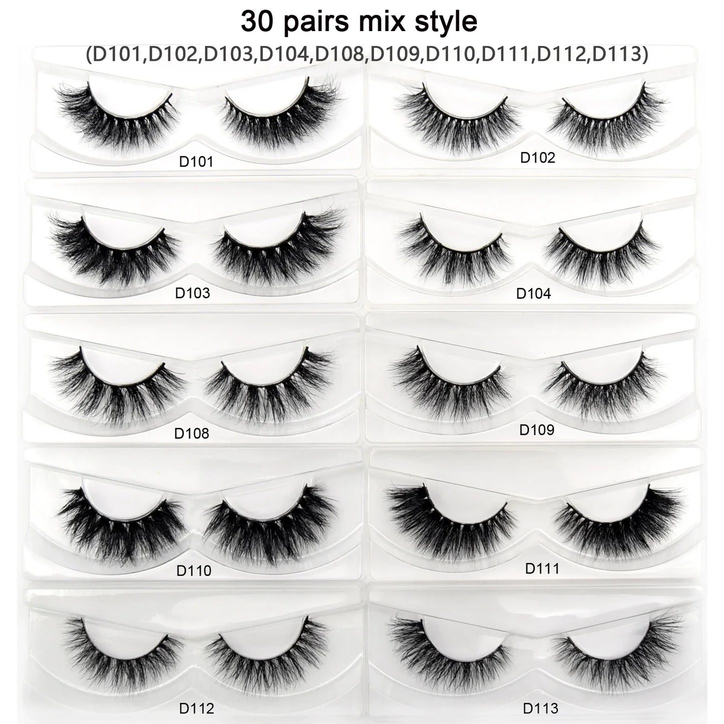 Visofree 3D Mink Eyelashes – 30/40/100 Pairs Handmade Full Strip Lashes with Tray, Cruelty-Free False Lashes for Makeup