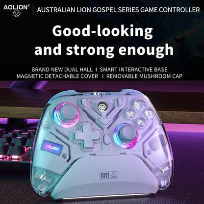 Aolion K10 RGB Wireless Gaming Controller – Gamepad with Charging Dock, Hall Effect Joystick & Trigger for Nintendo Switch 2/PC/Phone