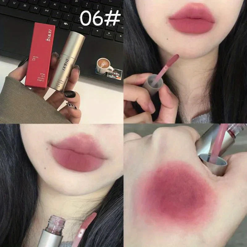 Long-Lasting Waterproof Matte Velvet Lip Gloss – Smooth Nude Brown Lip Tint for Festival Gifts