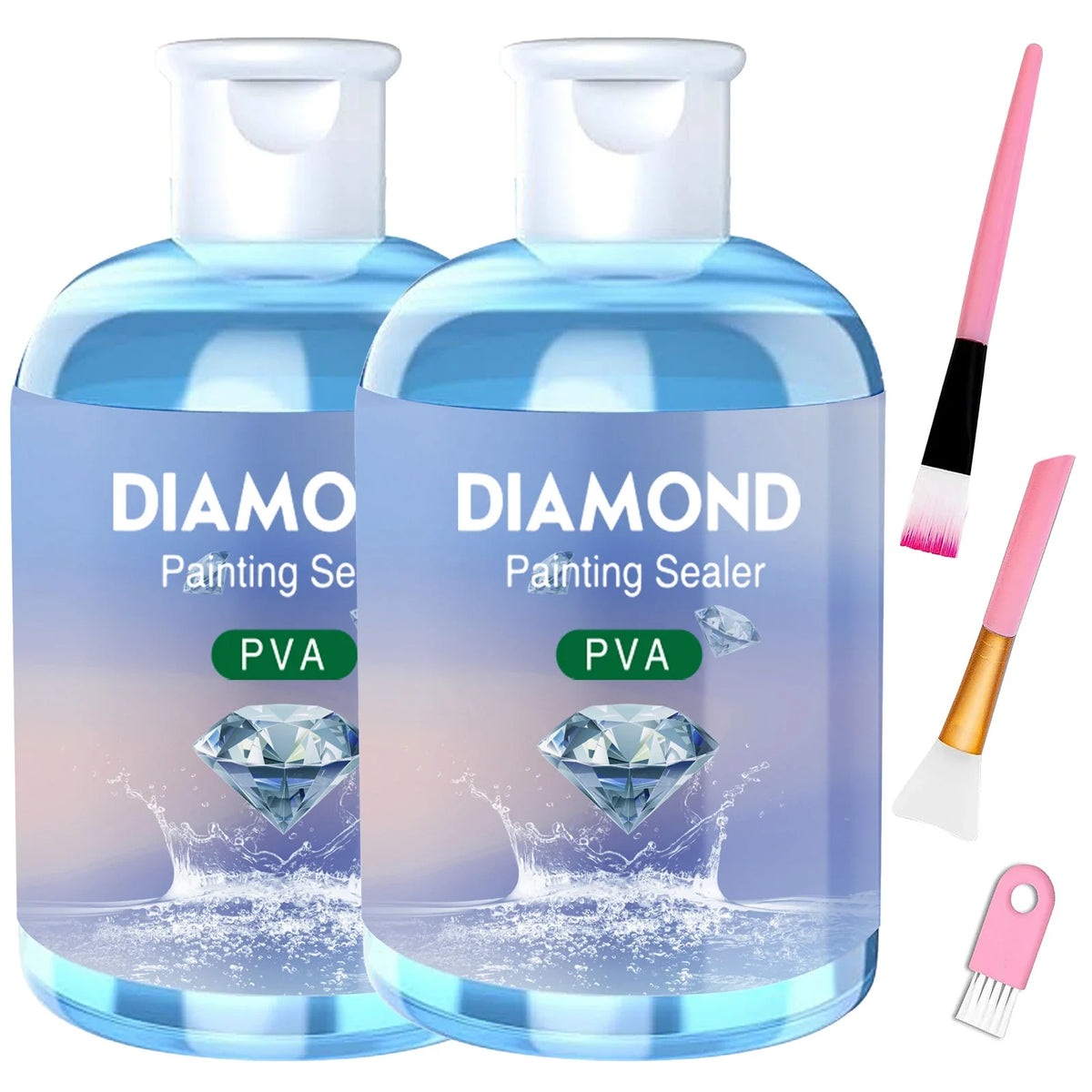 Diamond Painting Sealer Glue Kit - 120ML Puzzle Glue with 3 Brushes and Accessories