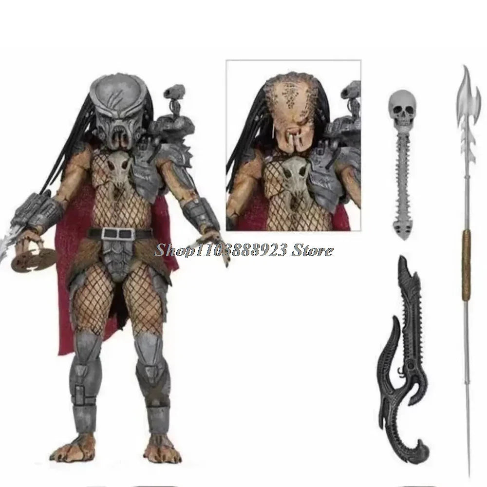 NECA Predator Ultimate Action Figure – Shaman, Elder, Armored & Jungle Hunter Snake Vision Alien Collectible Model Toy Gift