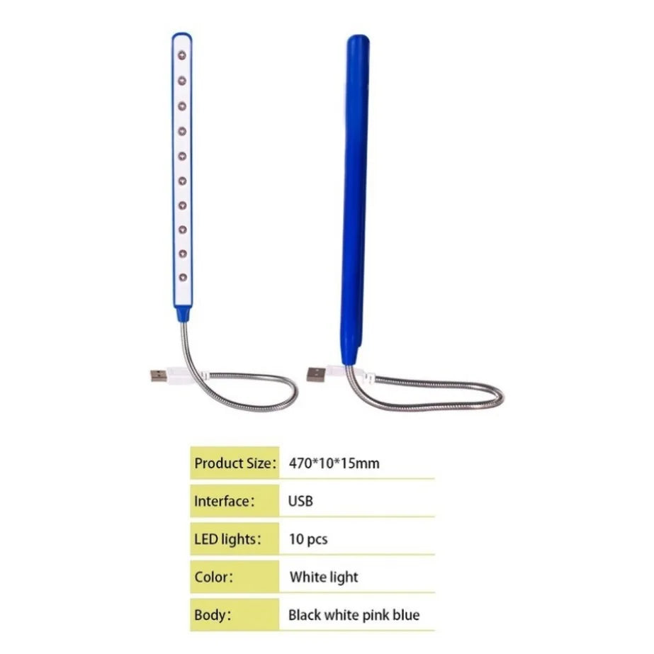 Mini USB Foldable LED Night Light - Portable Reading Lamp for Desk Decoration, PC Keyboard Lighting, Notebook Power Socket
