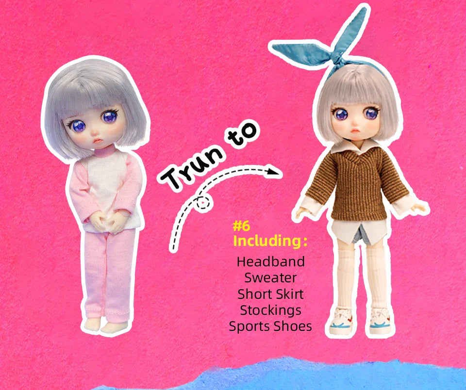 Lady Doolli 1/12 BJD Dolls Blind Box – 15cm Ob11 Mystery Anime Figure Toy, Kawaii Designer Gift